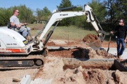 digging begins for the storm shelter install in oklahoma